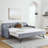 Twin Size Upholstery Daybed With Twin Size Erectable Trundle And USB Charging Design, Linen Grey