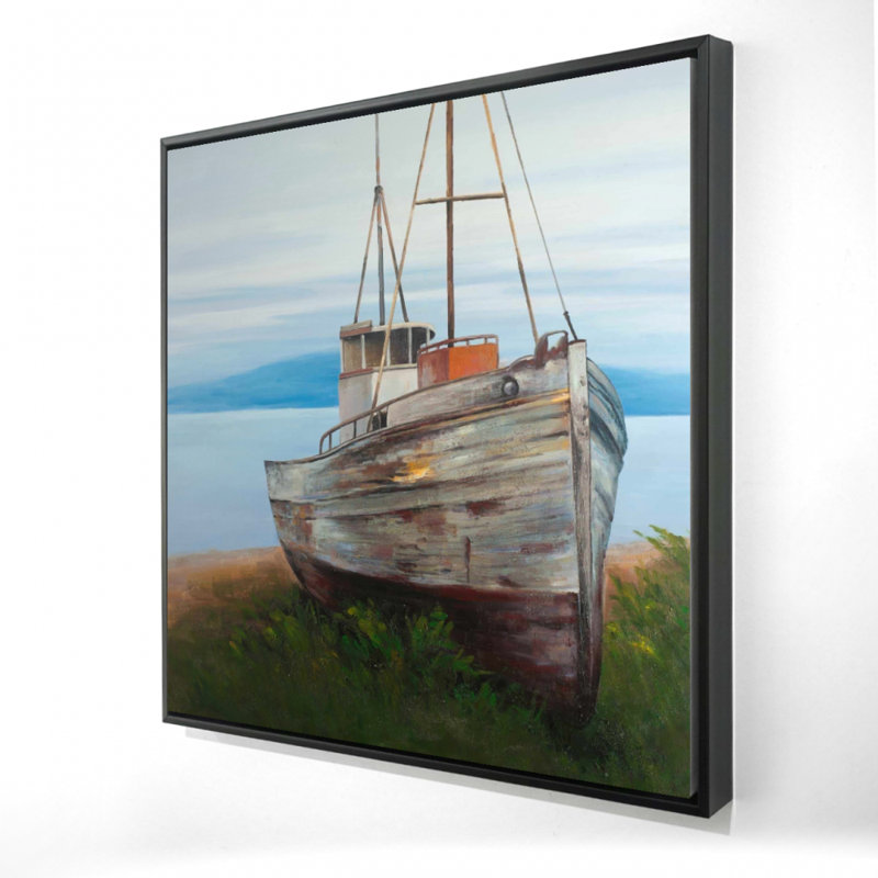 "Vieux bateau abandonné" sur toile, H 36 po x l 36 po