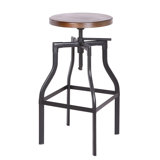 Swivel Adjustable Height Counter Stool with Metal Frame