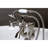 Kingston Brass Kingston Three-Handle 2-Hole Tub Wall Mount Clawfoot Tub Faucet with Hand Shower-14810210