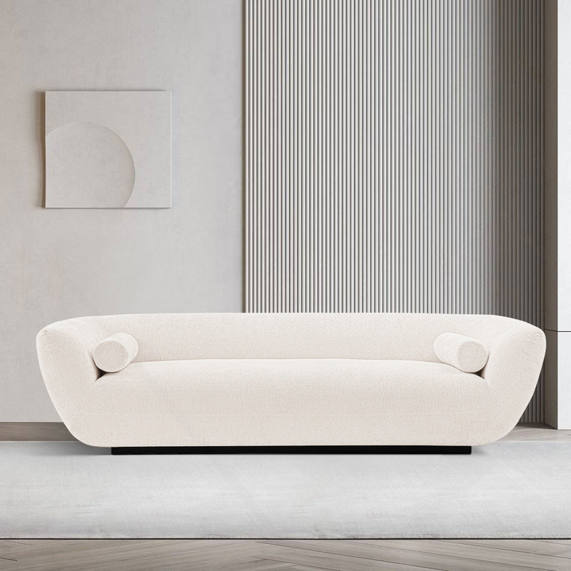 Canapé en chenille 96 po crème, Crème