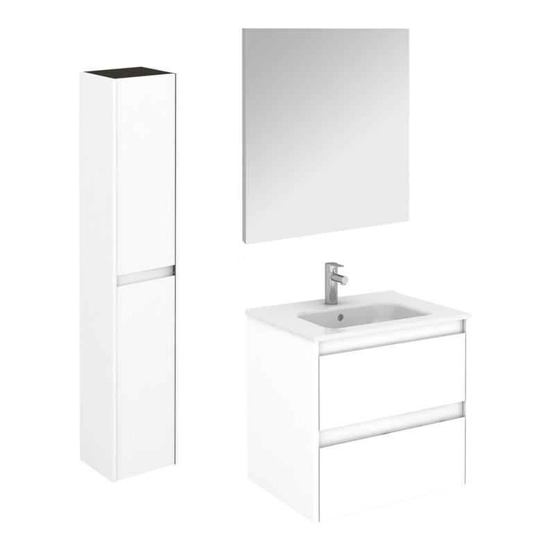 Ensemble de meuble-lavabo simple 24 po Ambra, Blanc lustré, 24"