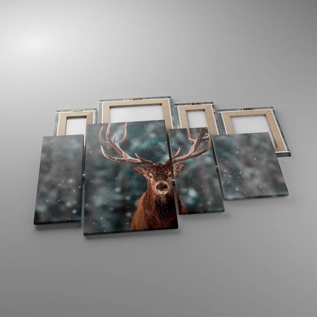 4-tlg. Fotodruck-Set Deer Deer Winter