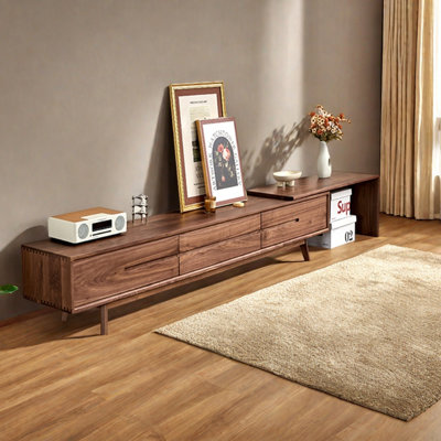 Meuble télé extensible en bois de noyer