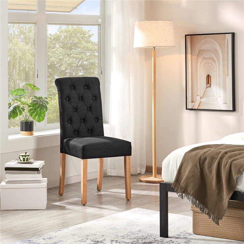 Chaise d'appoint rembourrée Beacan, Noir