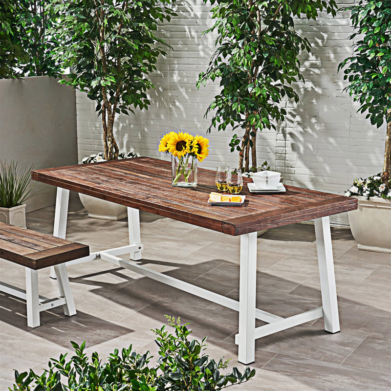 Table de salle à manger d'extérieur en bois, Marron foncé