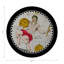 Zodiac Aquarius White Vegan Leather Round Coasters-1660185652