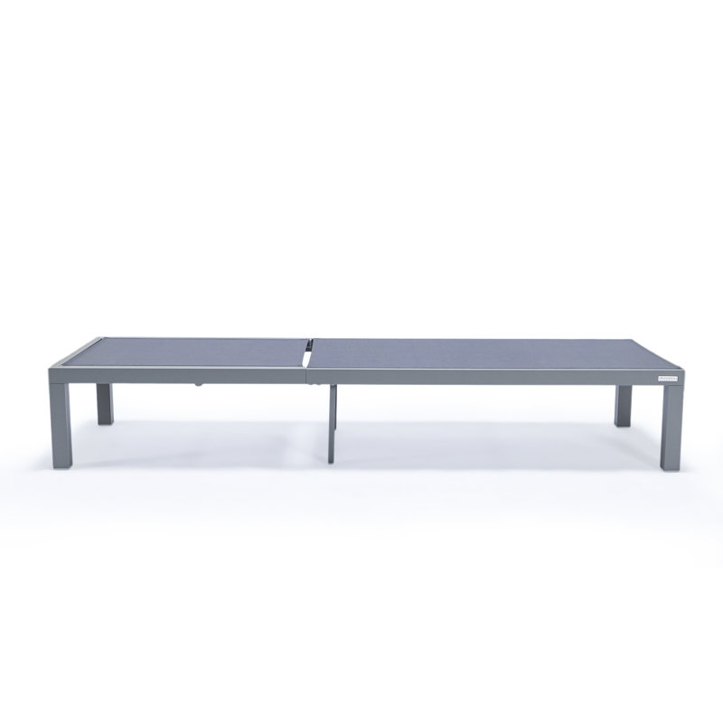 Marlin Modern Aluminum Outdoor Reclining Chaise Lounge - Weather-Resistant Sling Patio Chair for Poolside & Sunbathing