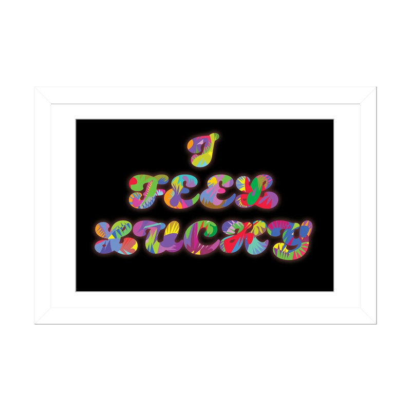 «I Feel Lucky 2026», reproduction d'art murale - papier d'art encadré, 16" x 24", Framed Paper, White