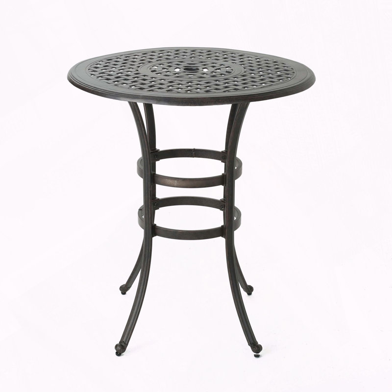 Table de bar en fonte d'aluminium avec porte-parapluie
