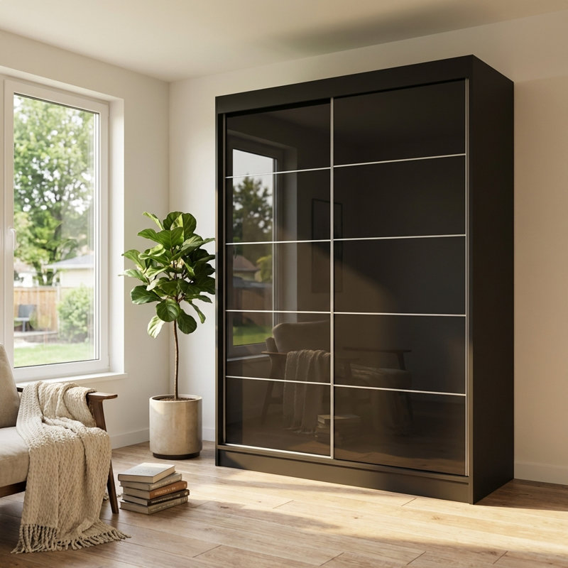 Garde-robe noir Aria, Noir, H 80 po x l 59 po x P 26 po