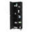 Urano Mirror Linen Cabinet, Four Interior  Shelves, Five External Shelves -Black
