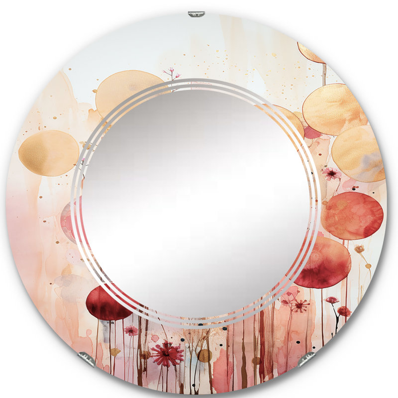 Heratio - Miroir mural rond moderne, 24 po x 24 po