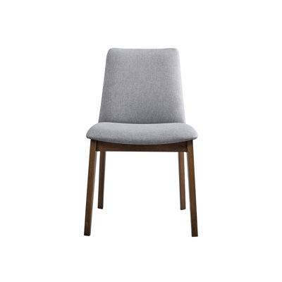 Chaises d'appoint modernes en tissu gris (2) - Finition noyer pour un rembourrage élégant et confortable de 2 chaises d'inspiration scandinave