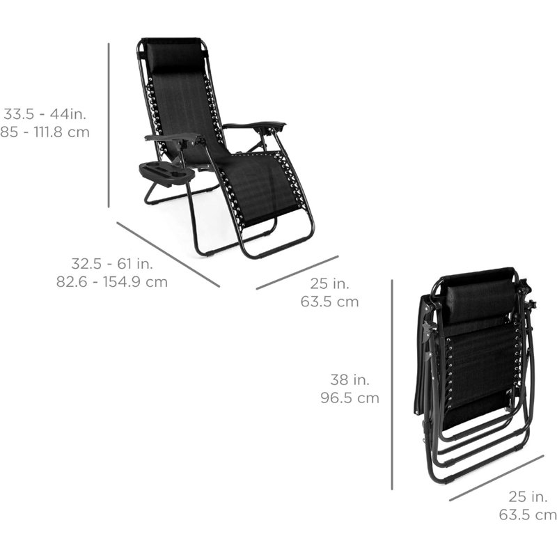 Sou Folding Zero Gravity Chair, Black
