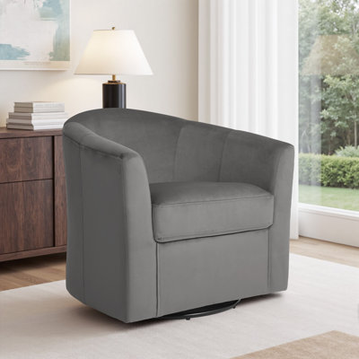 Upholstered Swivel Barrel Chair