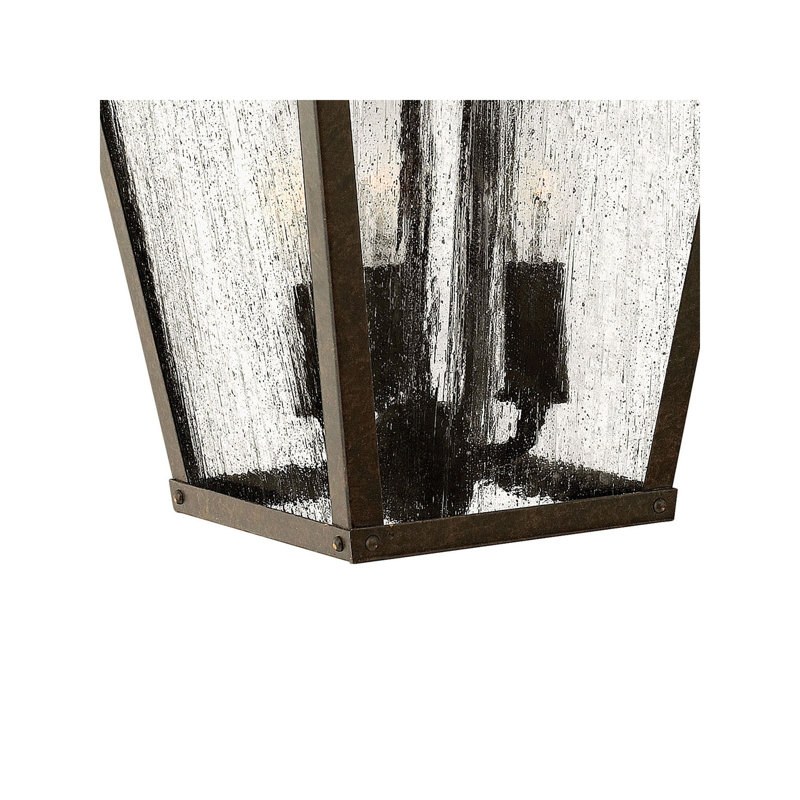 Lanterne murale d'extérieur à 3 ampoules Trellis, Verre puceux transparent, DEL, Bronze régence