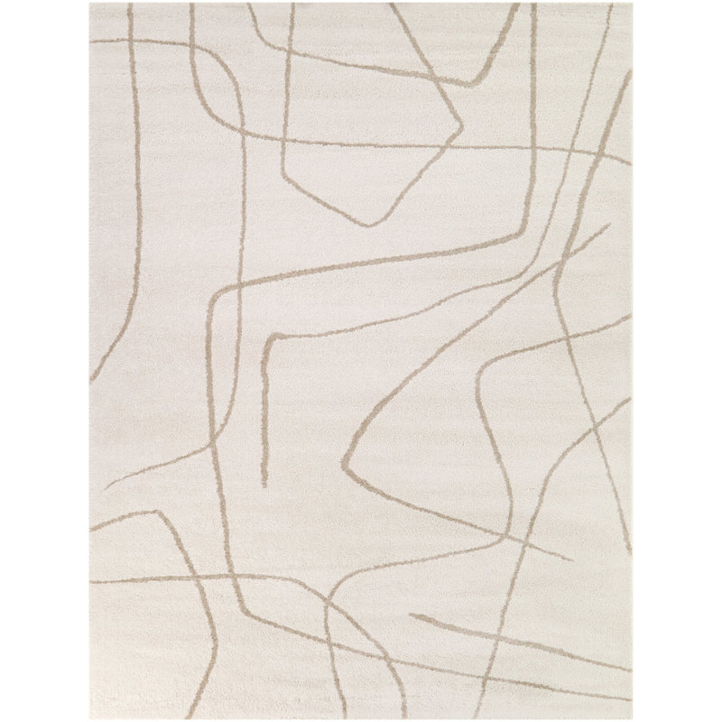 Granberry Tan Abstract Modern Area Rug, Rectangle 5'3" x 6'11.9"