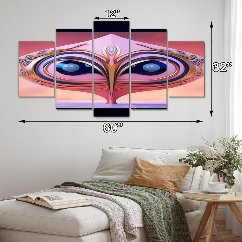Futur minimalisme, sensibilisation des extraterrestres - art mural moderne sur toile géométrique - 5 panneaux