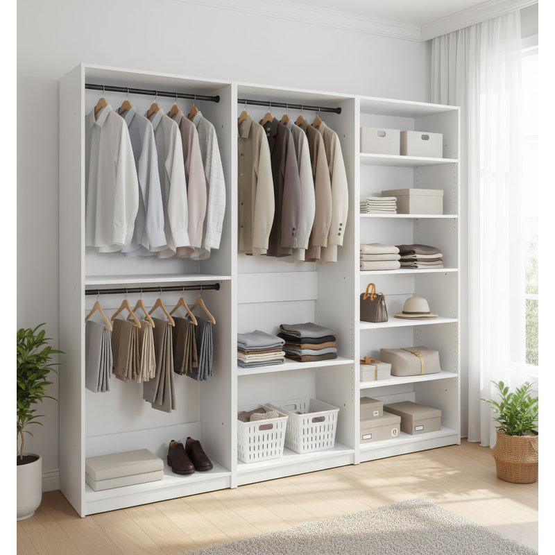 Kalinikos Freestanding Walk in Wood Closet System, White