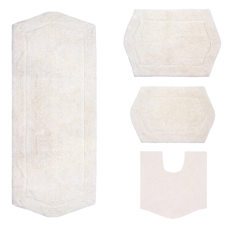 Ensemble de tapis pour salle de bain 4 pièces Morissette, Ivoire