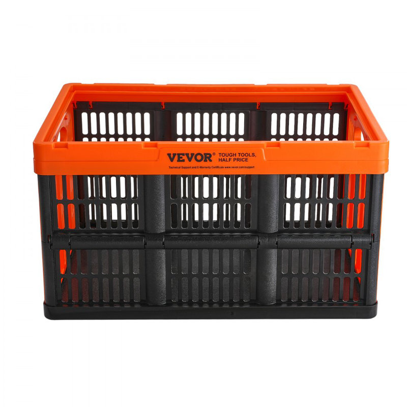 Plastic Collapsible Storage Basket, 45L 3 Packs, Folding Stackable Storage Containers/Bins with Handles, Large Heavy Duty Containers for Clothes, Toys, Books, Snack, Shoes and Grocery Organizing