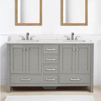 Meuble-lavabo autoportant 60 po avec lavabo double 60 po