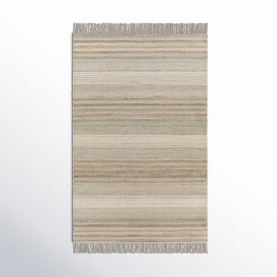 Haiya Hand-Woven Striped Jute Area Rug