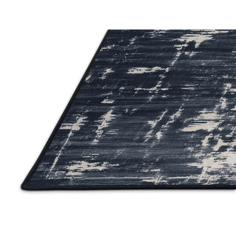 Tapis abstrait gris lavable à la machine, Carré 7 pi
