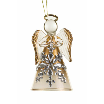 Ornement d'ange en prière en bronze