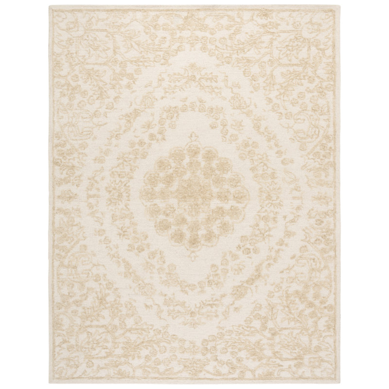 Ebony 218 Area Rug In Ivory / Light Green, Rectangle 8' x 10'