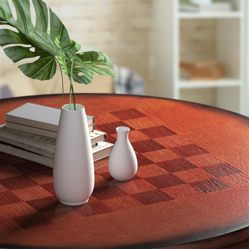 Round Solid Wood Base Dining Table