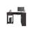 Jasper Corner Desk, Space-Saving L-Shaped Design With Two Side Shelves, Black And Dark Walnut
