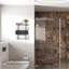 Porte-serviettes mural avec tablette en bois