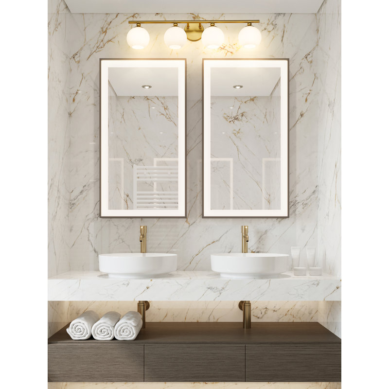 4 - Light Dimmable Vanity Light, Modern Gold