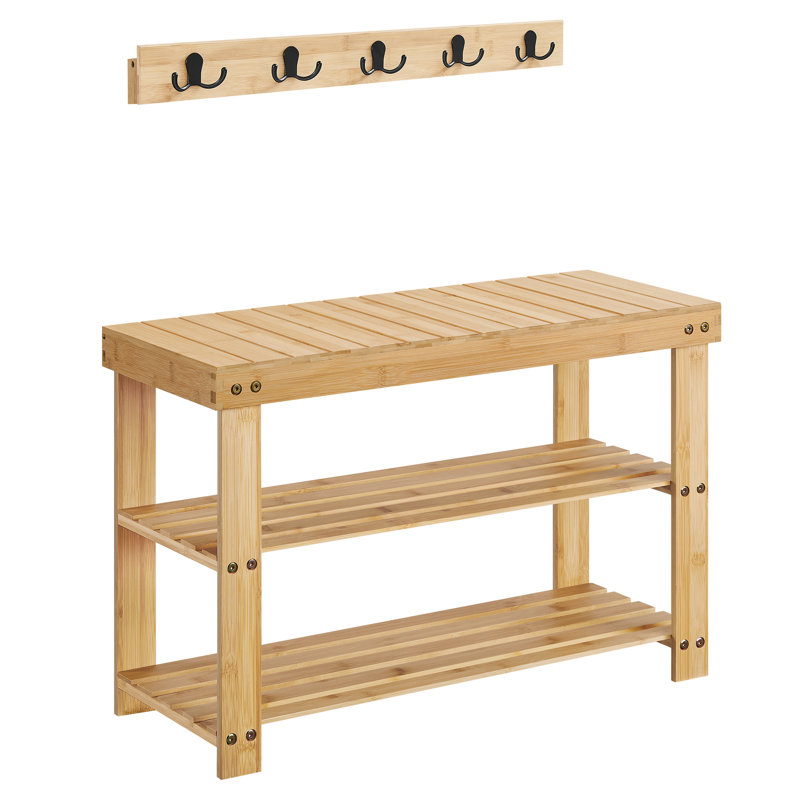 Mairead Hall Tree 75cm Wide with Bench and Shoe Storage, Beige