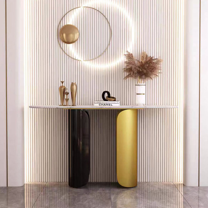 Console luxueuse en métal de style italien, H 33,4 po x l 62,9 po x P 14,9 po