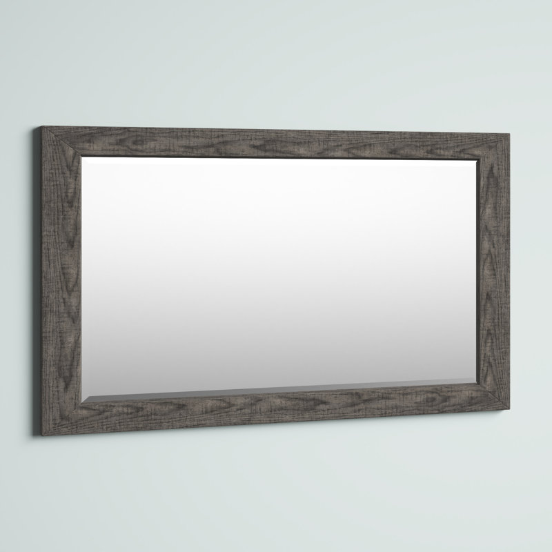 Masham Wood Flat Wall Mirror, 165.5cm H x 74cm W, Grey