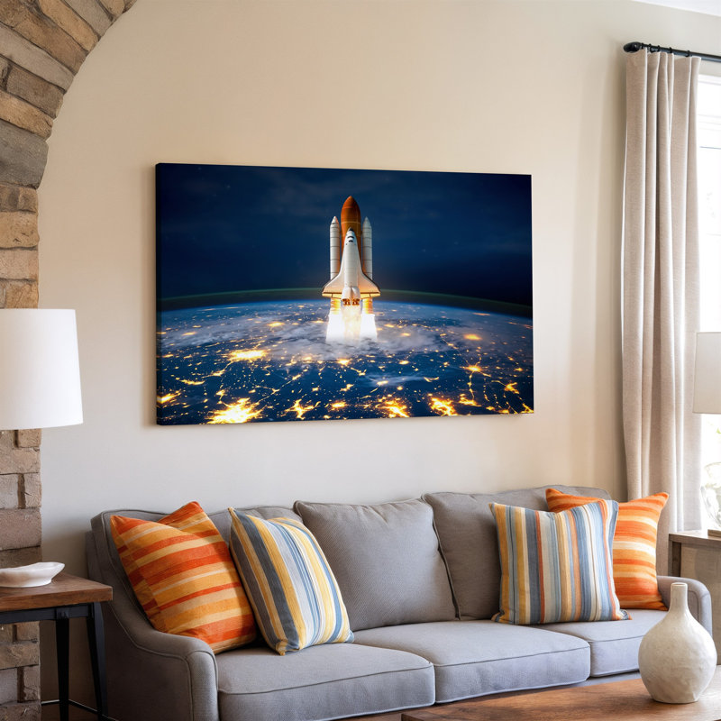 Reproduction d'art sur toile, "Une vue imprenable d'une navette spatiale se lançant dans l'art mural", H 11 po x l 14 po
