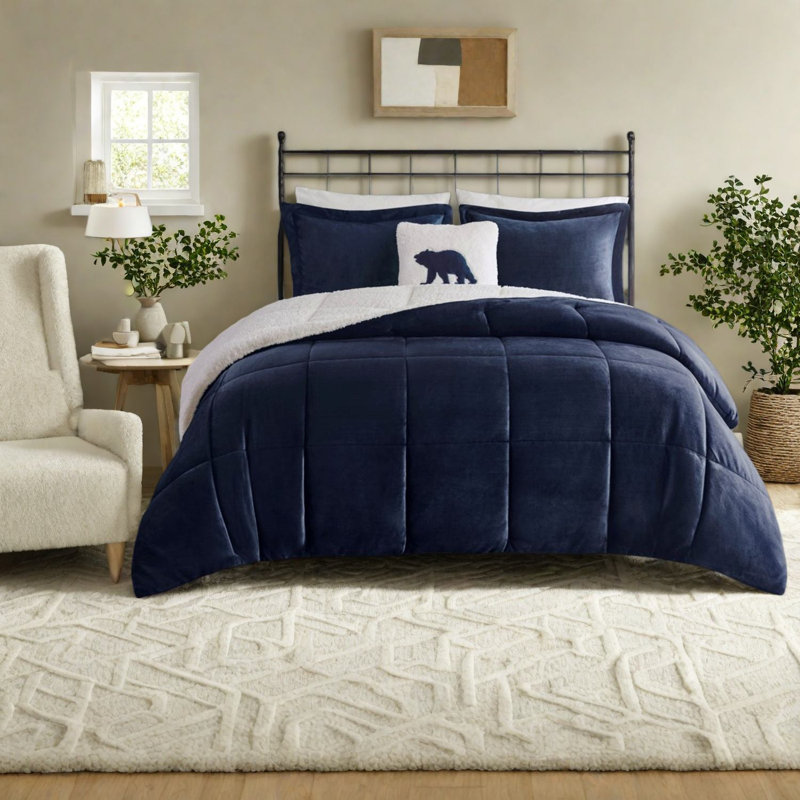 Ensembles de literie douillets en polyester Sherpa moelleux rustique