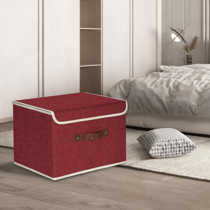 Brayden Studio Fabric Bin, Red