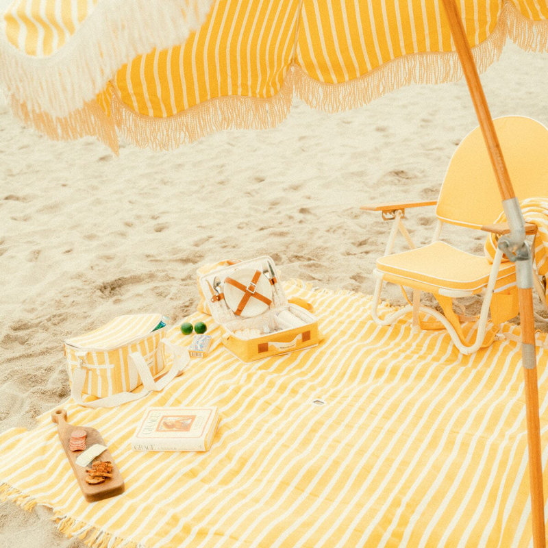 Beach Blanket, Yellow/White