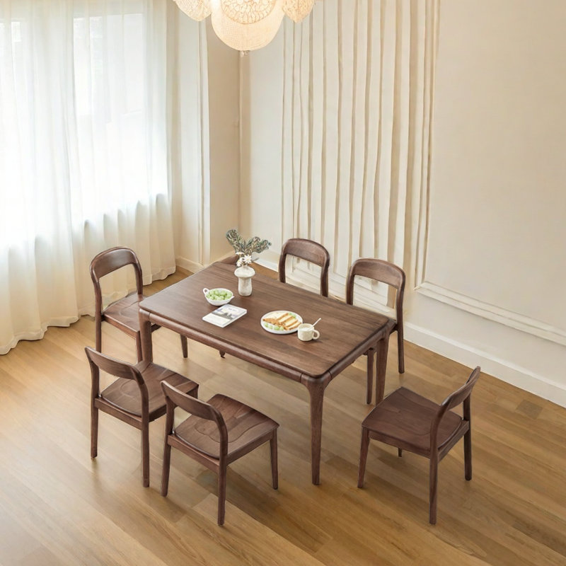 Nichoal Personne - 6 ensembles de table à manger en bois massif, H 29,5 po x L 63 po x l 35,4 po