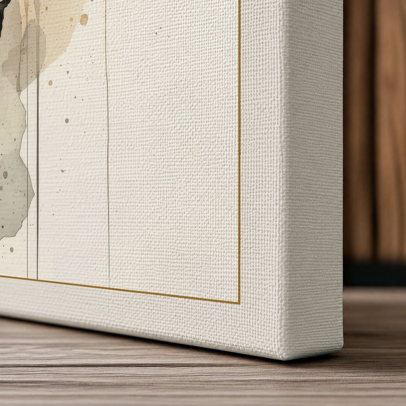 Explosive Centre Abstract - Wrapped Canvas, 18x12 - 45.7 x 30.5 cm, Cream Border