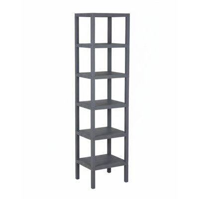 Plastic Modular Shelf Unit 6 Tiers, Grey