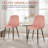 Modern Velvet Chairs With Metal Legs , Set Of 2, Pink