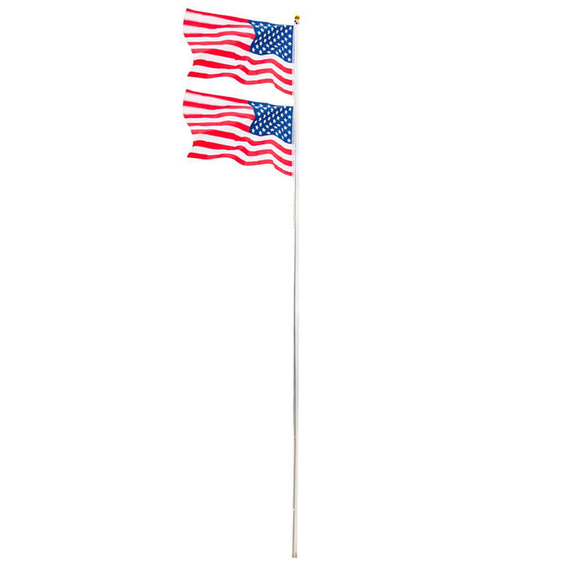 Mât de drapeau télescopique, H 2,01 po x l 2,01 po x P 295,28 po