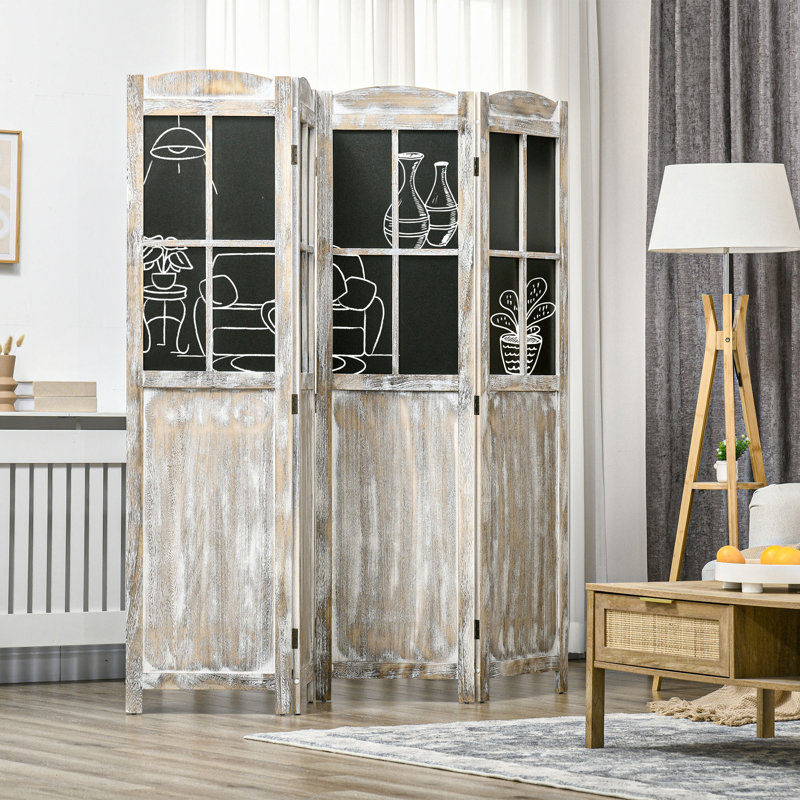 4 Panel Room Divider, Ash