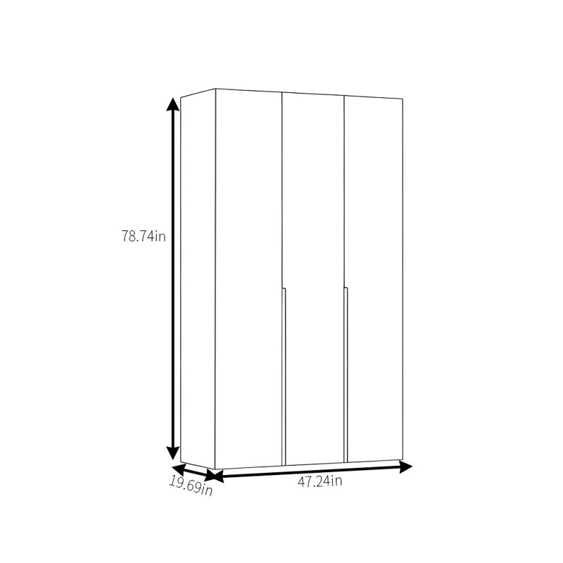 Armoire simple en noyer moderne, H 78,74 po x l 47,24 po x P 19,69 po