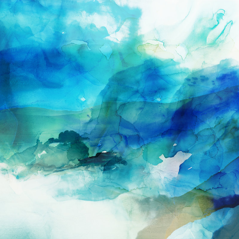 Ephemeral Blue I - Wrapped Canvas Print, 122cm H x 122cm W